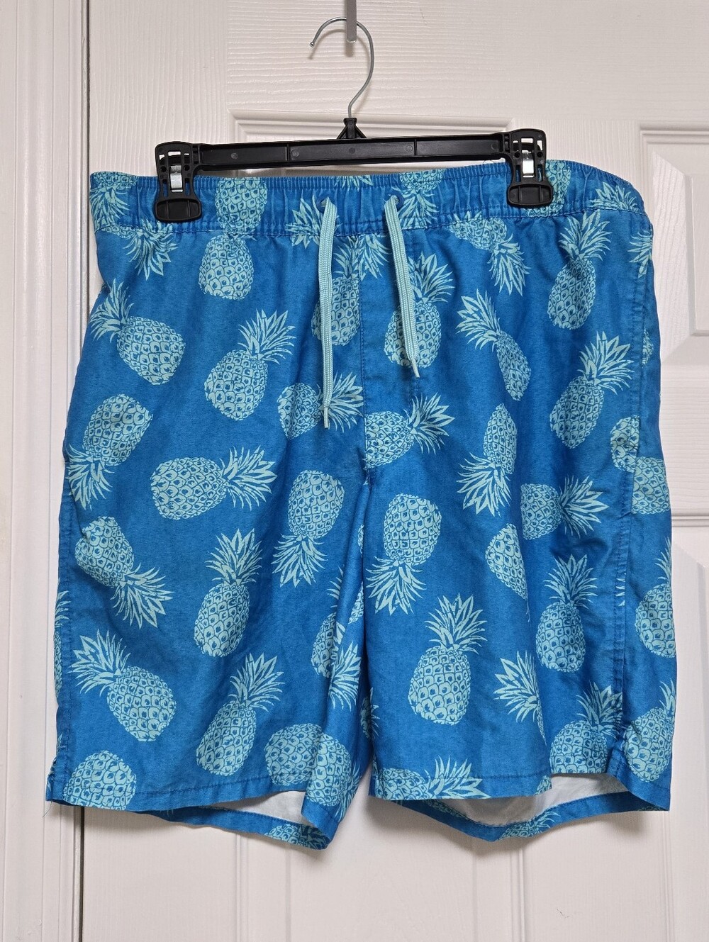 Old Navy Mens Blue Tropical Pineapple Print Swim Trunks Size Small